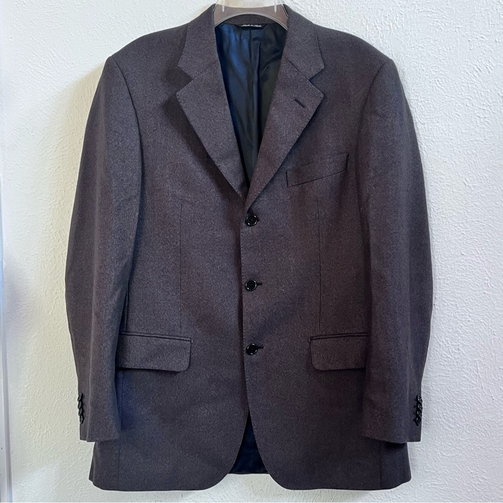 Gian Luca wool blue tan tweed suit coat